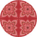 Square Patterned Red Rug, pat804rd