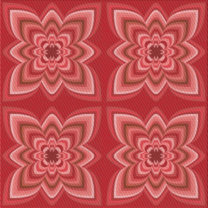 Round Patterned Red Rug, pat804rd