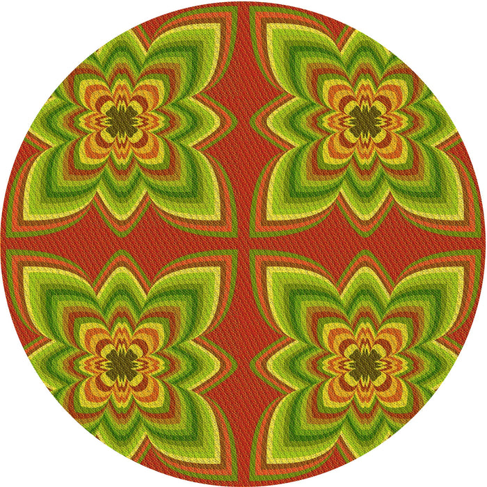 Square Patterned Pistachio Green Rug, pat804yw