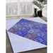 Machine Washable Transitional Periwinkle Purple Rug in a Family Room, wshpat805blu