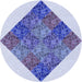 Square Patterned Periwinkle Purple Rug, pat805blu