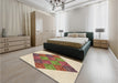 Patterned Khaki Gold Rug in a Bedroom, pat805brn