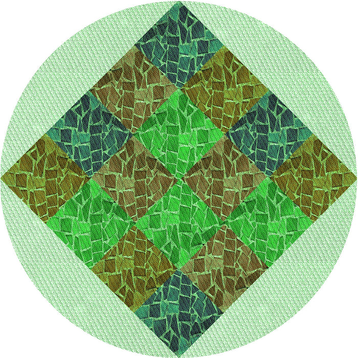 Square Patterned Green Rug, pat805grn