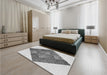 Patterned Smokey Gray Rug in a Bedroom, pat805gry