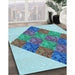 Machine Washable Transitional Steel Blue Rug in a Family Room, wshpat805lblu