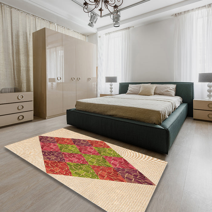 Patterned Red Rug in a Bedroom, pat805org