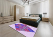 Patterned Blossom Pink Rug in a Bedroom, pat805pur