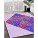 Patterned Blossom Pink Rug in Family Room, pat805pur