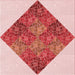 Round Patterned Deep Rose Pink Rug, pat805rd