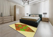 Patterned Sedona Brown Rug in a Bedroom, pat805yw