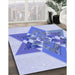 Machine Washable Transitional Blue Rug in a Family Room, wshpat806blu