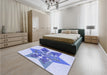 Patterned Blue Rug in a Bedroom, pat806blu