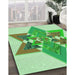 Machine Washable Transitional Jade Green Rug in a Family Room, wshpat806grn