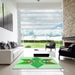 Square Patterned Jade Green Rug in a Living Room, pat806grn