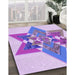 Machine Washable Transitional Blossom Pink Rug in a Family Room, wshpat806pur