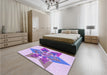 Patterned Blossom Pink Rug in a Bedroom, pat806pur