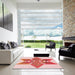 Machine Washable Transitional Deep Rose Pink Rug in a Kitchen, wshpat806rd