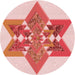 Square Patterned Deep Rose Pink Rug, pat806rd