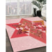 Machine Washable Transitional Deep Rose Pink Rug in a Family Room, wshpat806rd