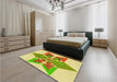 Patterned Green Rug in a Bedroom, pat806yw