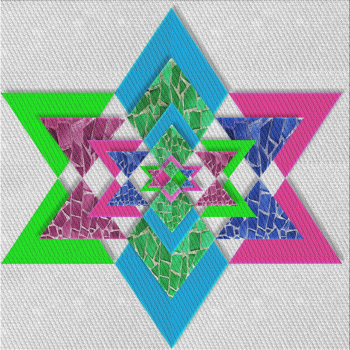 Square Patterned Mint Green Novelty Rug, pat806