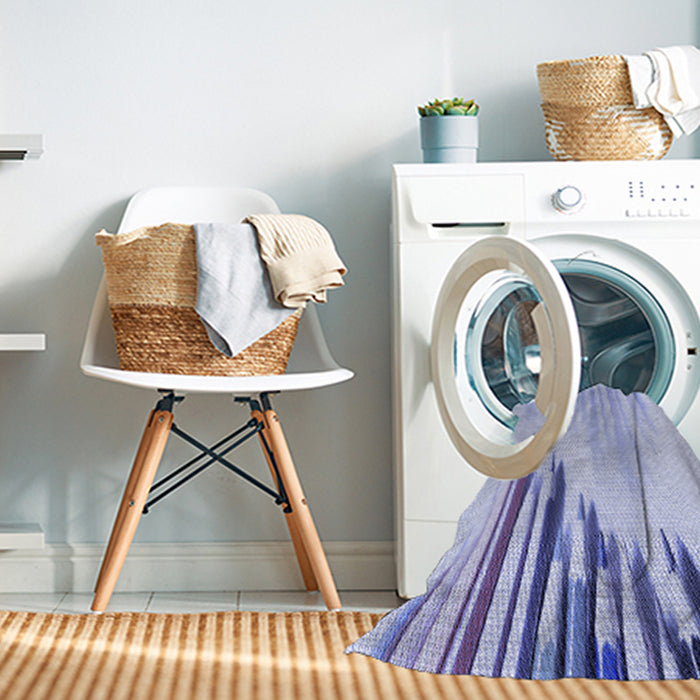Machine Washable Transitional Blue Rug in a Washing Machine, wshpat807blu
