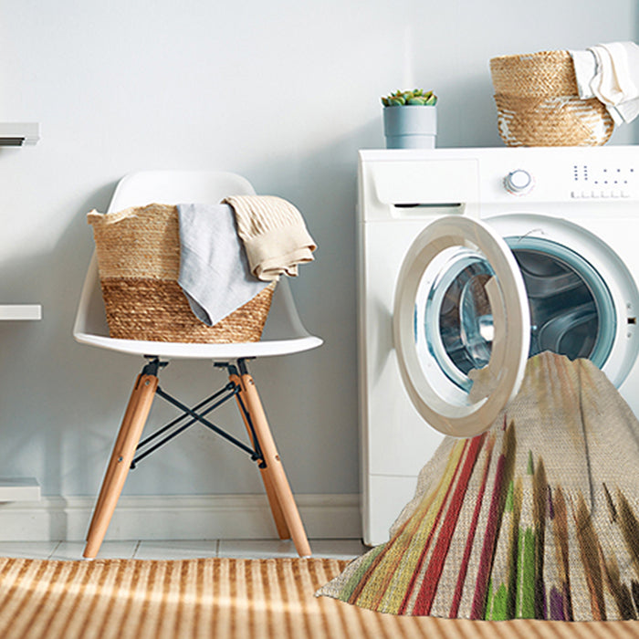 Machine Washable Transitional Khaki Gold Rug in a Washing Machine, wshpat807brn