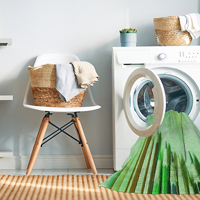Machine Washable Transitional Jade Green Rug in a Washing Machine, wshpat807grn