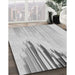 Patterned Gunmetal Gray Rug in Family Room, pat807gry