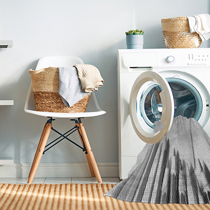 Machine Washable Transitional Gunmetal Gray Rug in a Washing Machine, wshpat807gry