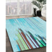 Machine Washable Transitional Blue Rug in a Family Room, wshpat807lblu