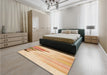 Patterned Khaki Gold Rug in a Bedroom, pat807org