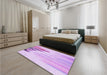 Patterned Purple Rug in a Bedroom, pat807pur