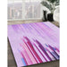 Patterned Purple Rug in Family Room, pat807pur