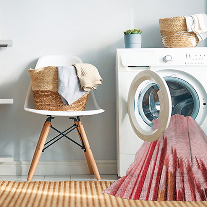 Machine Washable Transitional Pink Rug in a Washing Machine, wshpat807rd