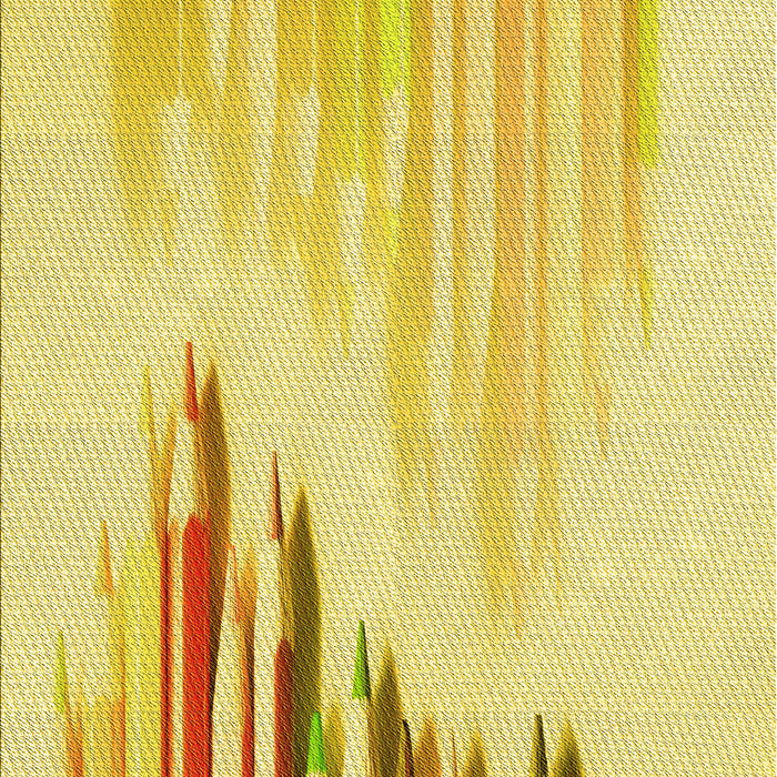 Machine Washable Transitional Yellow Rug, wshpat807yw