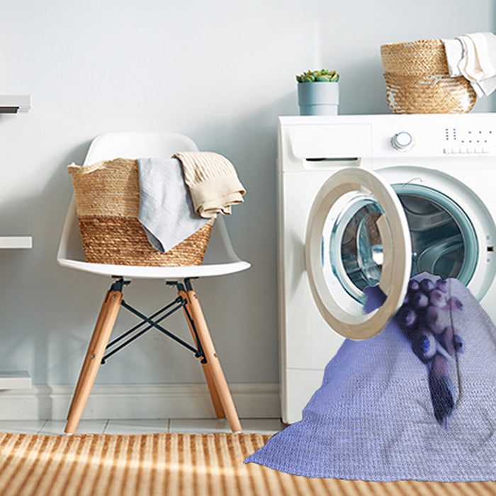 Machine Washable Transitional Slate Blue Rug in a Washing Machine, wshpat808blu