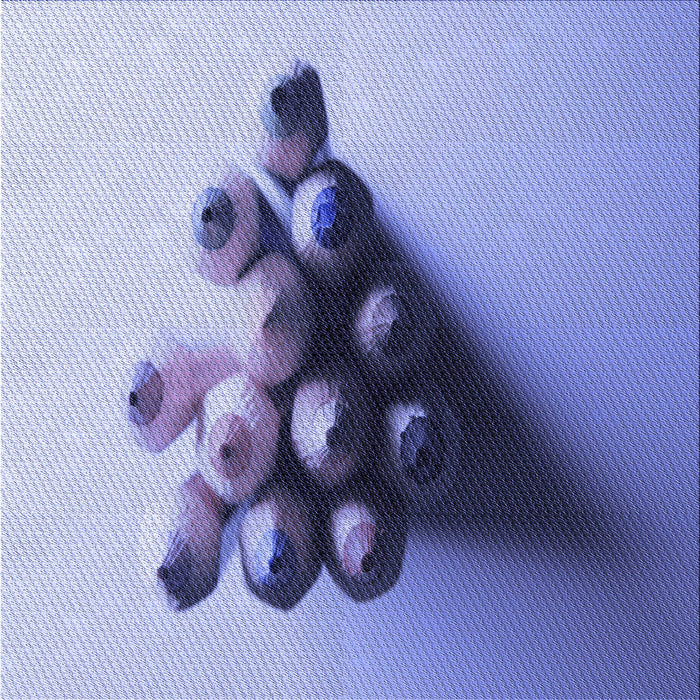 Round Patterned Slate Blue Rug, pat808blu