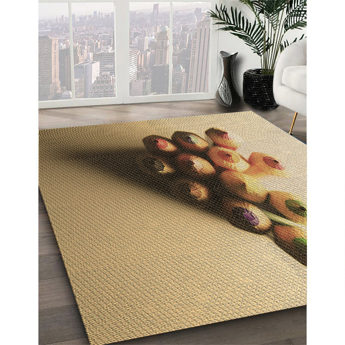 Patterned Saddle Brown Rug in Family Room, pat808brn