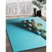 Patterned Greenish Blue Green Rug in Family Room, pat808lblu