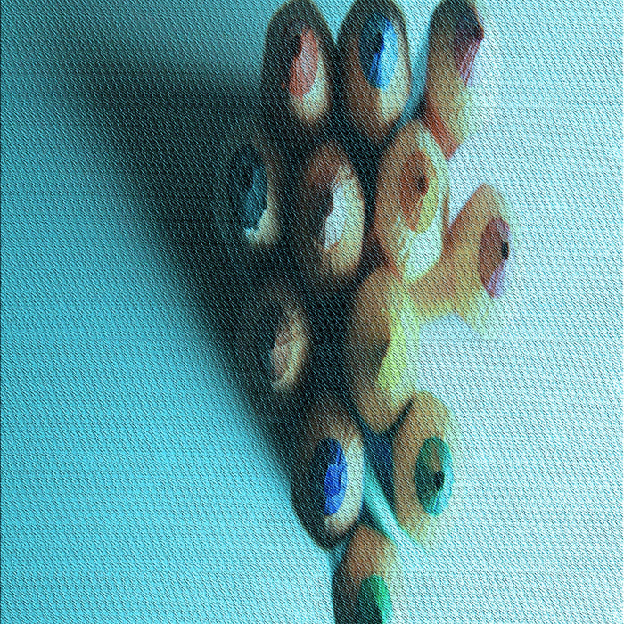 Patterned Greenish Blue Green Rug, pat808lblu