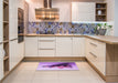 Patterned Dark Orchid Purple Rug in a Kitchen, pat808pur