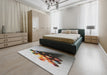 Patterned Gray Novelty Rug in a Bedroom, pat808