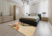 Patterned Light Brown Rug in a Bedroom, pat809brn