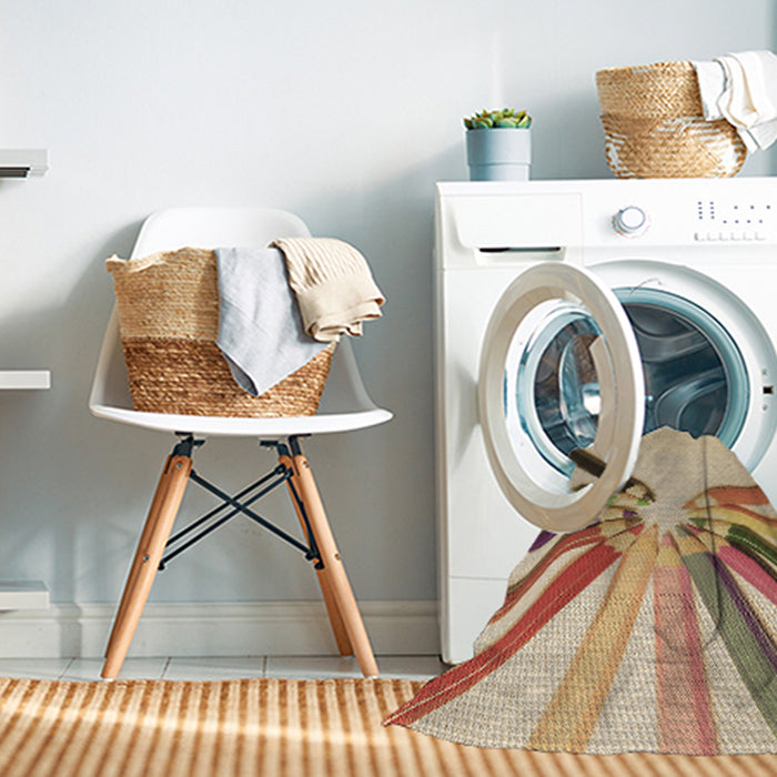 Machine Washable Transitional Light Brown Rug in a Washing Machine, wshpat809brn