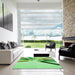 Square Patterned Green Rug in a Living Room, pat809grn