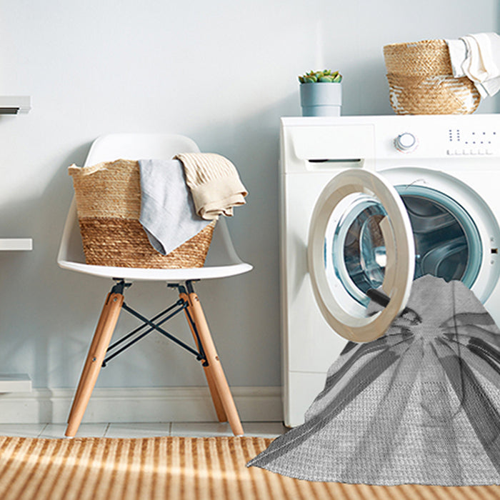 Machine Washable Transitional Platinum Gray Rug in a Washing Machine, wshpat809gry