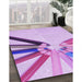 Machine Washable Transitional Blossom Pink Rug in a Family Room, wshpat809pur