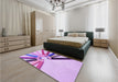 Patterned Blossom Pink Rug in a Bedroom, pat809pur