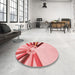 Round Patterned Red Rug in a Office, pat809rd